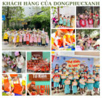 Hình ảnh khách hàng phản hồi thực tế về tạp dề cho bé học vẽ, sản phẩm mặc vừa vặn, chất vải dày dặn giúp bé thoải mái học tập và vui chơi.