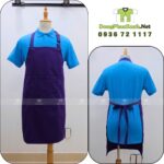Tạp dề trơn phục vụ màu tím thiết kế gọn gàng dễ sử dụng cho nhân viên quán