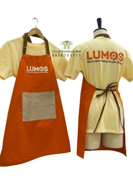 Đồng phục thiết kế theo yêu cầu cho tiệm bánh kem in logo Lumos