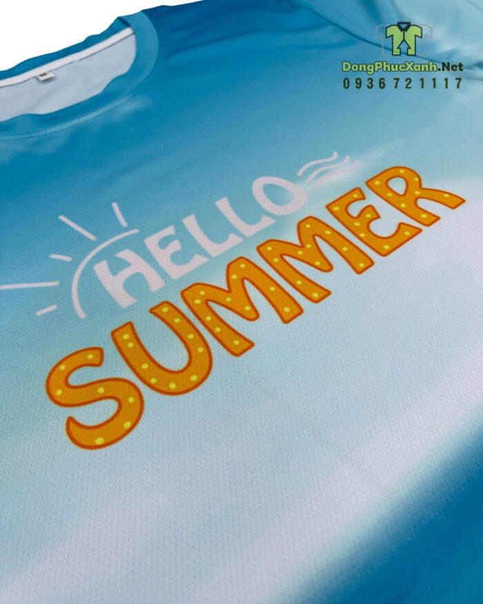 Áo đội - nhóm thiết kế theo chủ đề bãi biển in Hello Summer