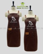 Tạp dề nhân viên làm tóc chất liệu kaki cotton dày dặn in logo HAIR SALON DUY BAY