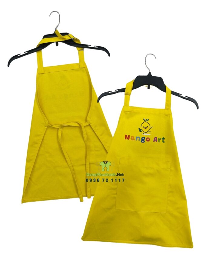 Tạp dề chống thấm cho bé in logo Mango Art