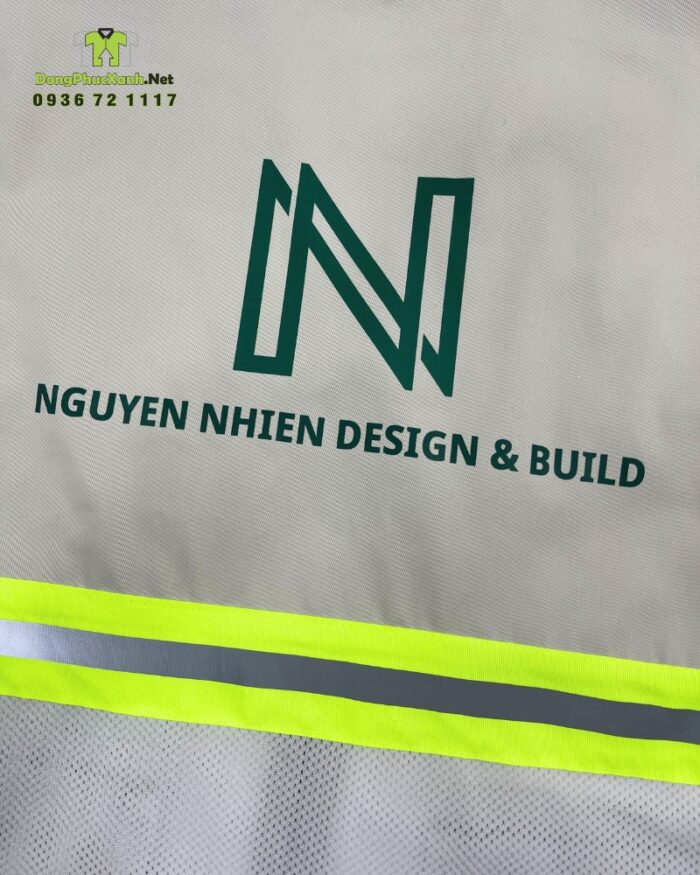 Áo gile dành cho Kỹ Sư Xây Dựng, màu xám xi măng đặc trưng, in logo NGUYÊN NHIÊN