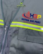 Áo gile bảo hộ dành cho Kỹ Sư Xây Dựng, in logo HUỲNH GIA PHÁT