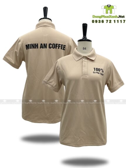 Áo đồng phục cà phê dành cho nhân viên, in logo MINH AN COFFEE