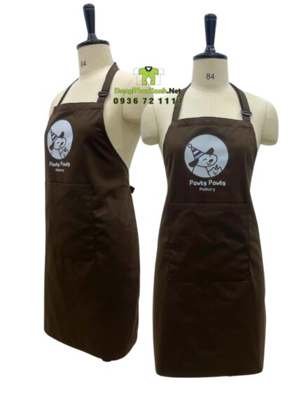 Tạp dề workshop trang trí hình ảnh dễ thương, in logo Pawty Pawty Petkery