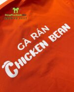 Bộ Đồng Phục Tiệm Gà Màu Cam In Logo Chicken Bean.