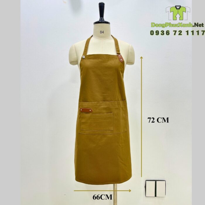 tạp dề đồng phục nhân viên cao cấp phối da sang trọng