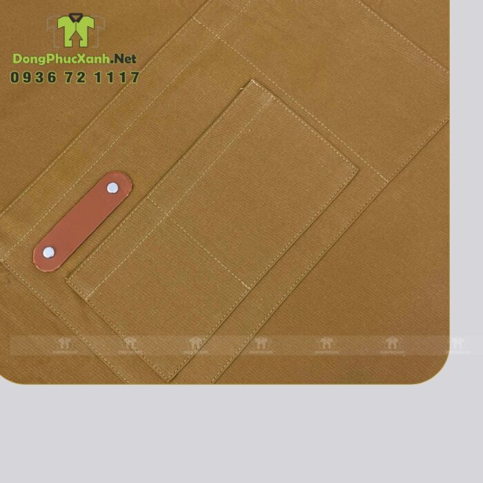 tạp dề đồng phục nhân viên cao cấp phối da sang trọng