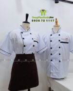 Áo bếp đồng phục thiết kế sang trọng, in logo Dalcheeni.