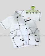 Áo bếp đồng phục thiết kế sang trọng, in logo Dalcheeni.