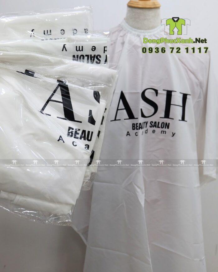Áo choàng cắt tóc thiết kế vừa vặn dành cho các beauty salon, in logo ASH.