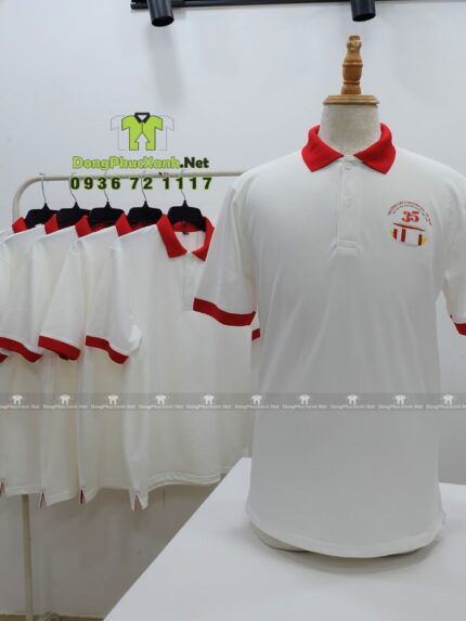 Áo lớp hội cựu học sinh thiết kế thời trang, lịch sự, in logo Trường cấp 2 Nguyễn Du - Tp Huế.