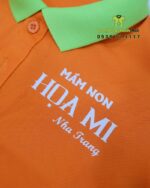 Đồng phục mầm non thiết kế màu sắc tươi sáng, in logo Mầm non Họa Mi.