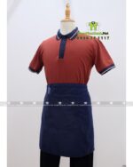 Bộ đồng phục quán trà sữa với áo thun đồng phục màu cam đất ấm áp, dễ chịu, thiết kế in ấn logo theo yêu cầu