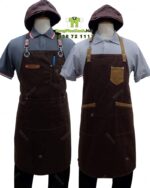 Bộ đồng phục quán trà sữa với áo đồng phục màu xám trang nhã và tinh tế, in/thêu logo theo yêu cầu.