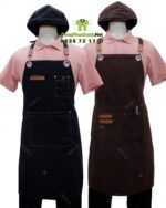 Bộ đồng phục quán trà sữa phong cách dễ thương và tươi trẻ, áo thun đồng phục màu hồng tươi tắn dành cho nhân viên.