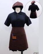 Bộ đồng phục quán cà phê phong cách sang trọng và tinh tế. Áo thun đồng phục thiết kế màu đen chuyên nghiệp, thanh lịch.