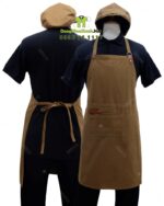 Bộ đồng phục quán cà phê phong cách sang trọng và tinh tế. Áo thun đồng phục thiết kế màu đen chuyên nghiệp, thanh lịch.