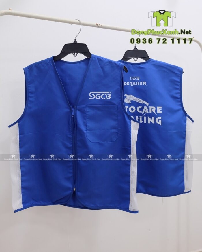 đồng phục áo gile gió vải dù phối lưới