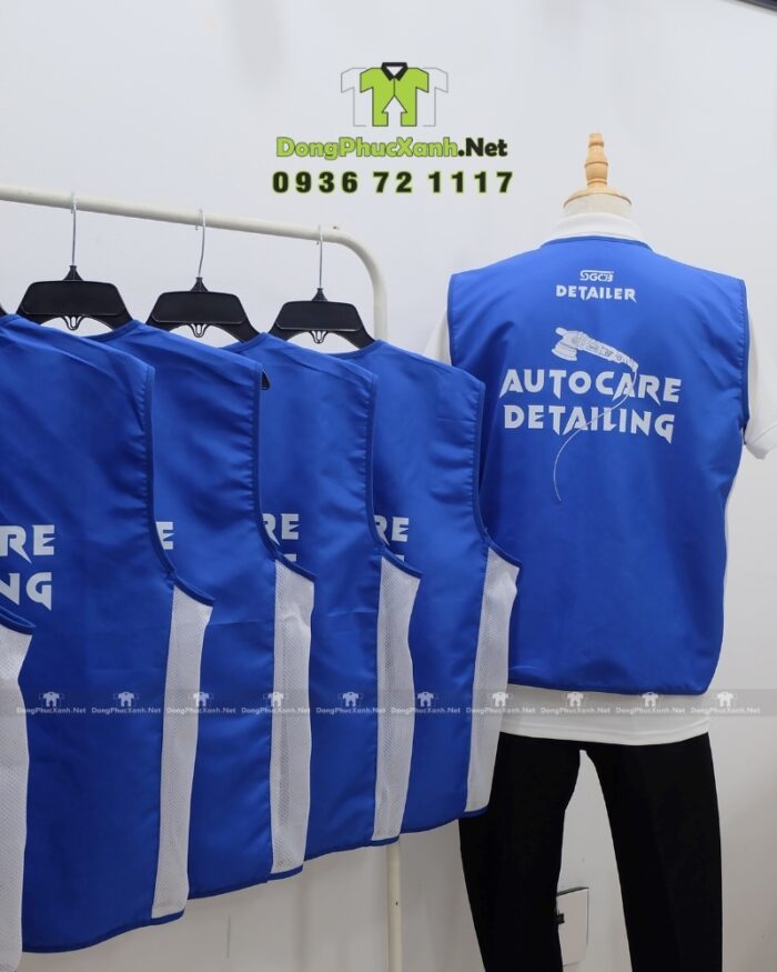 đồng phục áo gile gió vải dù phối lưới