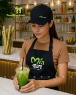 Nón đồng phục lưỡi trai thiết kế vừa vặn dành cho nhân viên bán hàng, thêu logo Mía&More.