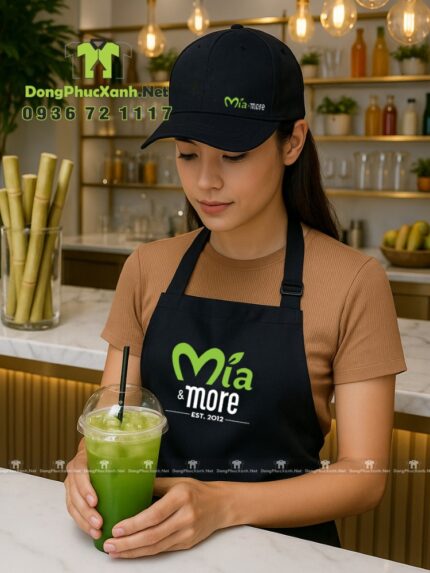 Nón đồng phục lưỡi trai thiết kế vừa vặn dành cho nhân viên bán hàng, thêu logo Mía&More.