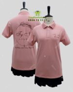 Áo thun đồng phục màu hồng dễ thương dành cho nhân viên bán hàng, in logo Ty Na Store.