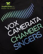 Áo thun đồng phục cotton đen dành cho nhân viên, in logo VOX CAMERATA