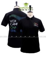 Áo thun đồng phục cotton đen dành cho nhân viên, in logo VOX CAMERATA