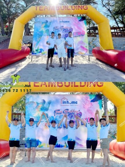Áo thun team building thiết kế trẻ trung, in logo In Home.