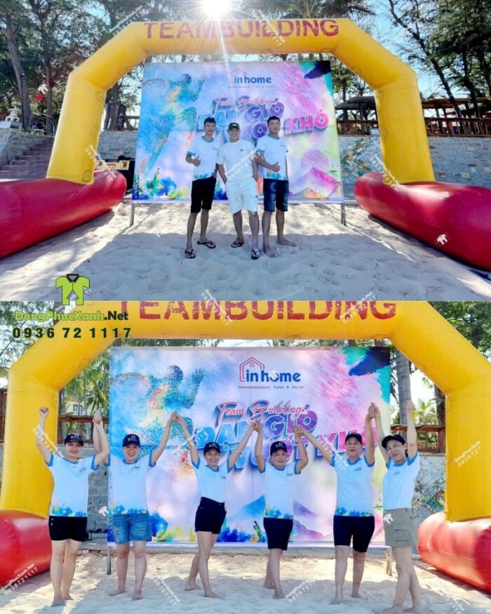 Áo thun team building thiết kế trẻ trung, in logo In Home.