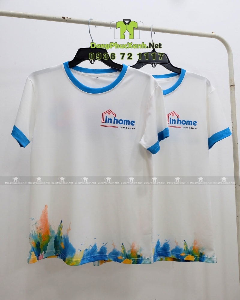 Áo thun team building in logo In Home. Áo thun team building thiết kế trẻ trung, in logo In Home.
