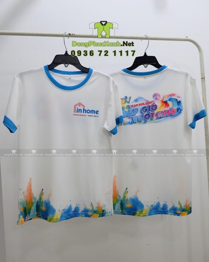Áo thun team building thiết kế trẻ trung, in logo In Home.