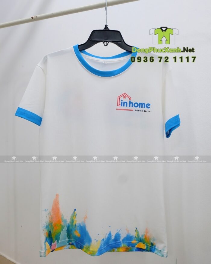 Áo thun team building thiết kế trẻ trung, in logo In Home.