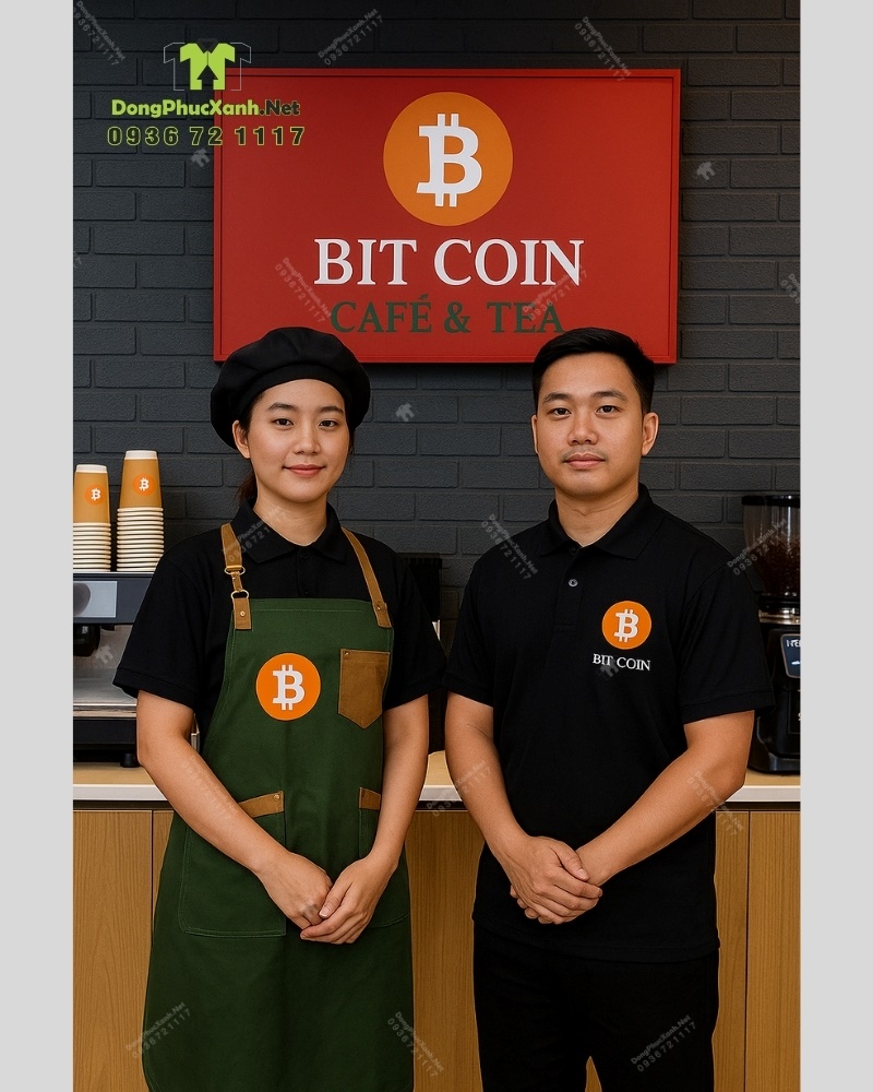 Đồng phục nhân viên phục vụ quán cafe BIT COIN CAFÉ & TEA