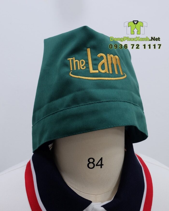 Bộ đồng phục nhân viên nhà hàng màu xanh rêu độc đáo, thêu logo The Lam.