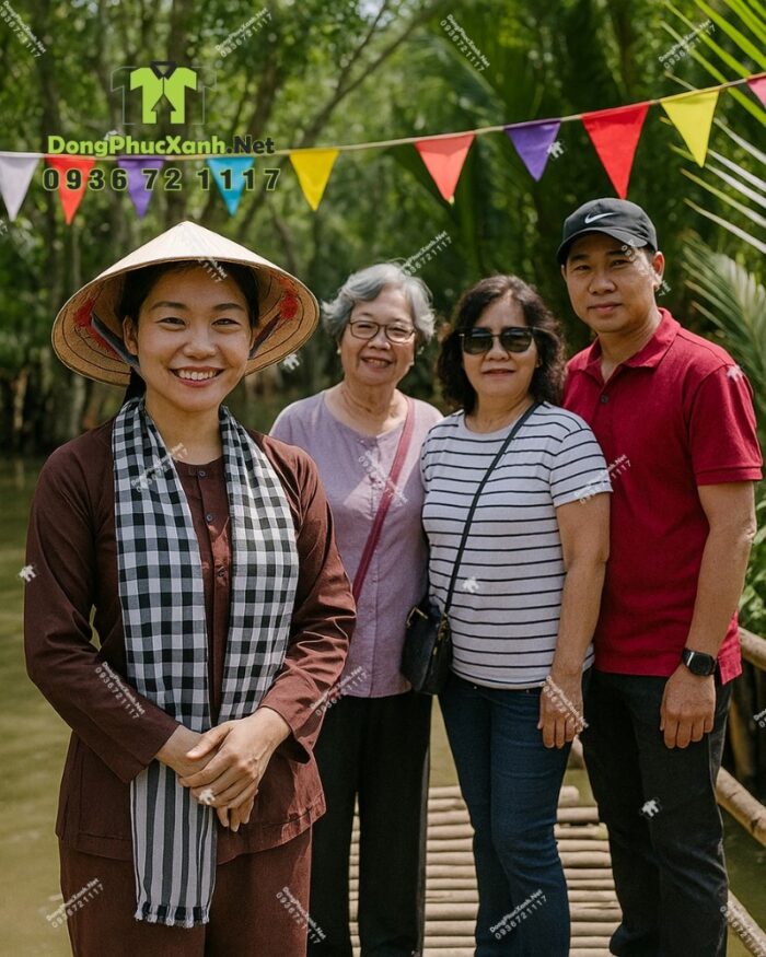Khăn rằn thời trang dành cho mọi người, in logo Kỷ Niệm 50 năm Thống Nhất Đất Nước.