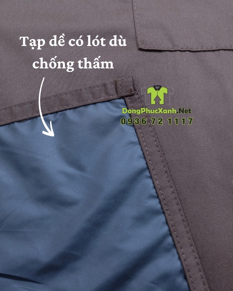 Tạp dề đồng phục nhân viên quán ăn in logo Mì Quảng Xưa Nay. Tạp dề đồng phục nhân viên quán ăn thiết kế chữ H, in logo Mì Quảng Xưa Nay.