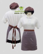 Tạp dề ngắn nhân viên phục vụ nhà hàng thiết kế sang trọng, in logo thương hiệu theo yêu cầu.