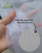 Tạp dề PVC trong suốt in logo ABC Food dùng trong ngành thực phẩm.