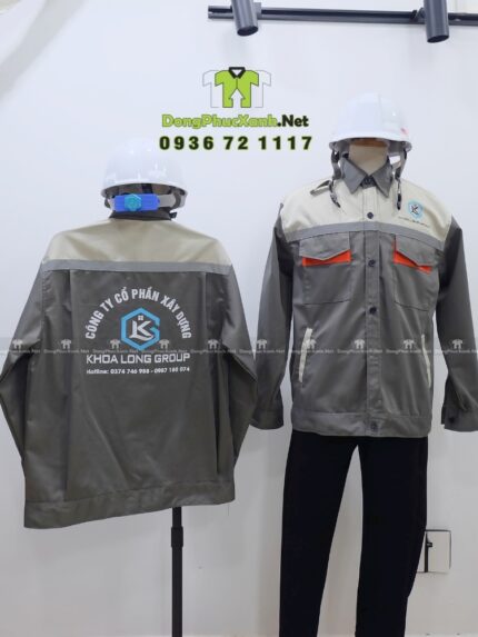 Áo bảo hộ lao động vải pangrim in logo Khoa Long Group
