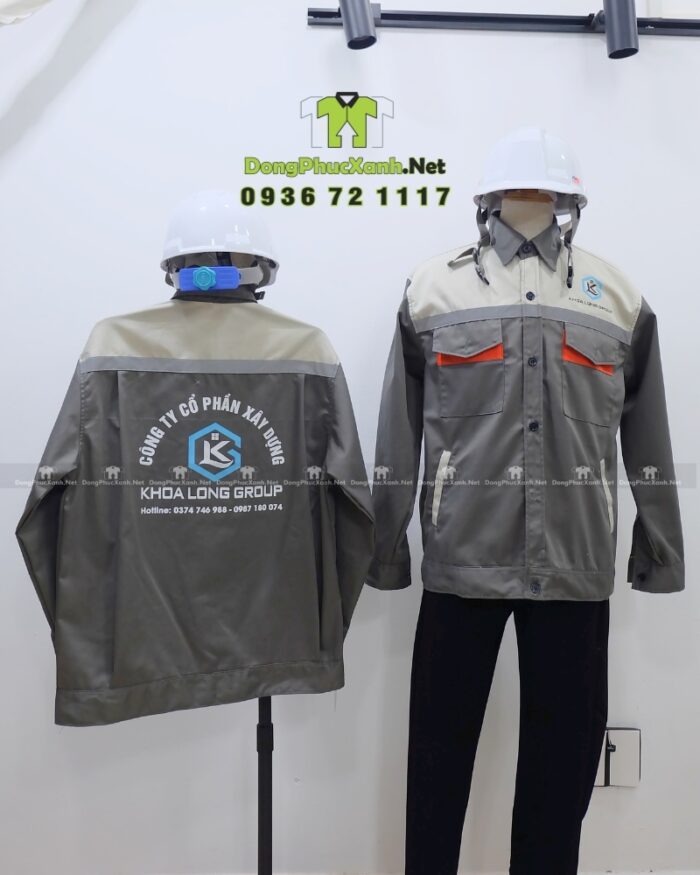 Áo bảo hộ lao động vải pangrim in logo Khoa Long Group