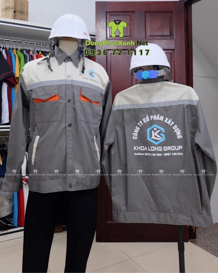 Áo bảo hộ lao động vải pangrim in logo Khoa Long Group