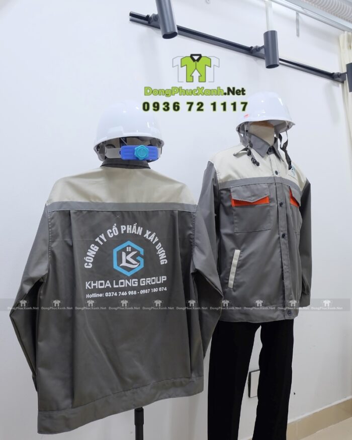 Áo bảo hộ lao động vải pangrim in logo Khoa Long Group