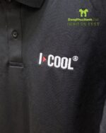Đồng phục nhân viên Icool áo sơ mi đen, thêu logo thương hiệu nổi bật