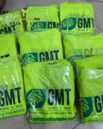 Áo gile phản quang màu vàng chanh chất liệu vải lưới in logo GMT nổi bật