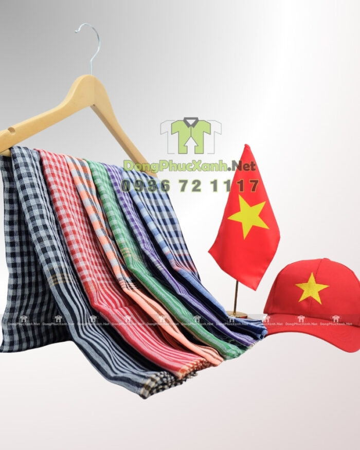Bảng màu khăn rằn Nam Bộ chất liệu poly mềm, kích thước 125x50cm, nhiều màu sắc lựa chọn