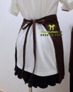 Tạp dề ngắn và nón đồng phục phục vụ màu nâu in logo Yagami