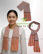 Khăn rằn Nam Bộ màu cam sọc caro kích thước 125x50cm